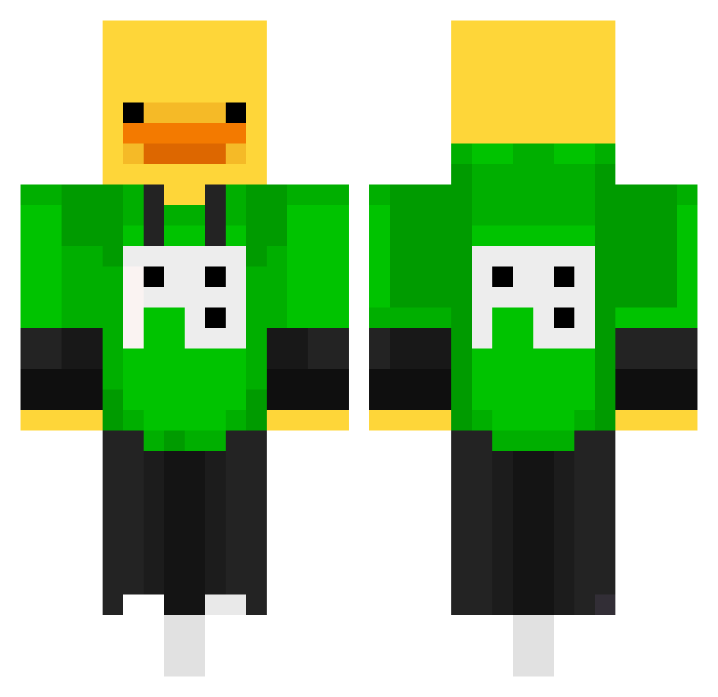 Dimi0758 Minecraft skin, front and back view