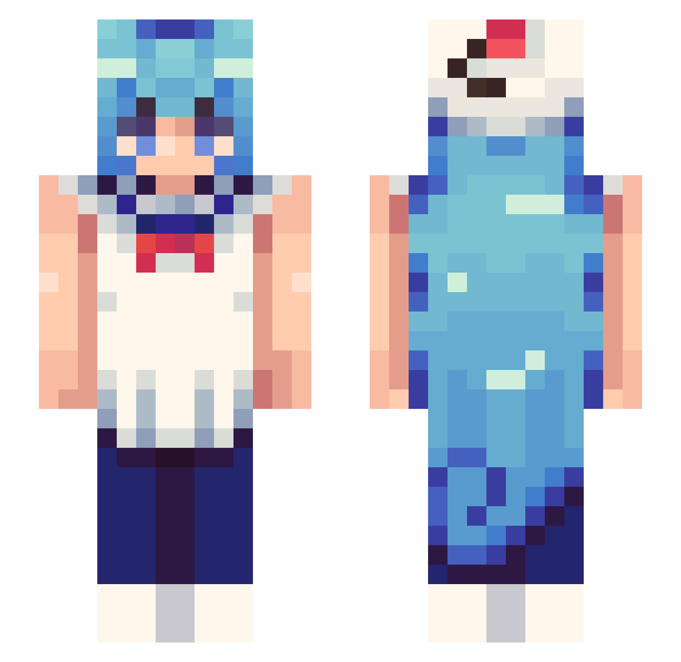 cinclode Minecraft skin, front and back view