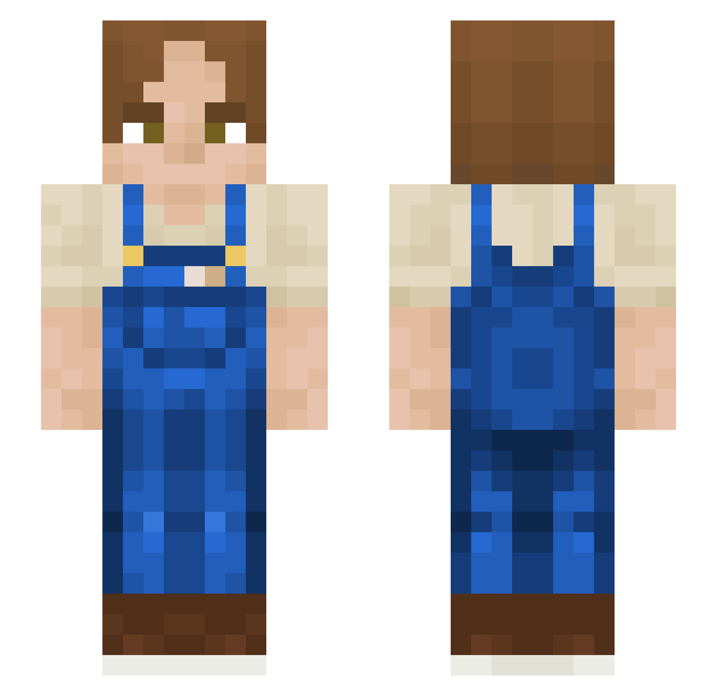 ManaBubble Minecraft skin, front and back view