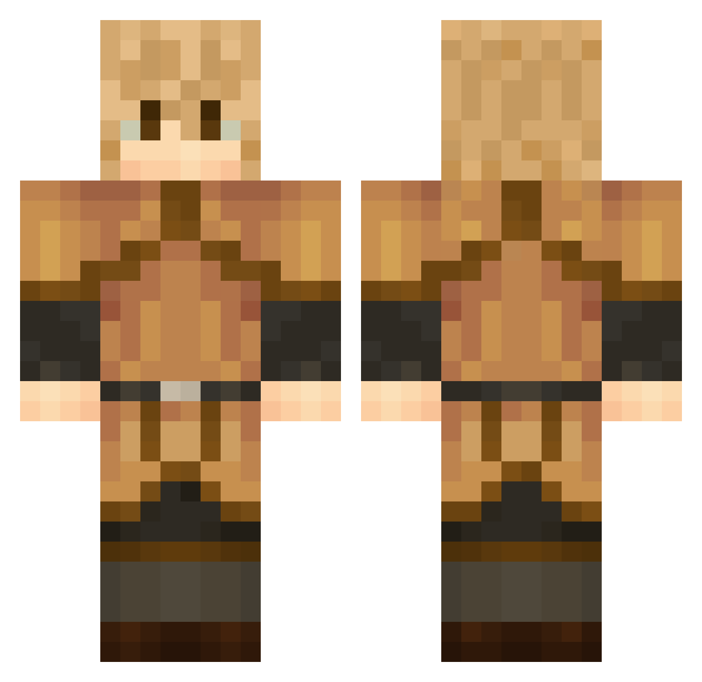 Novachron0 Minecraft skin, front and back view