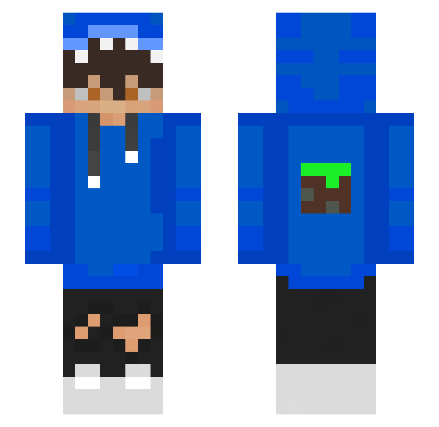 RAMBO8355 Minecraft skin, front and back view