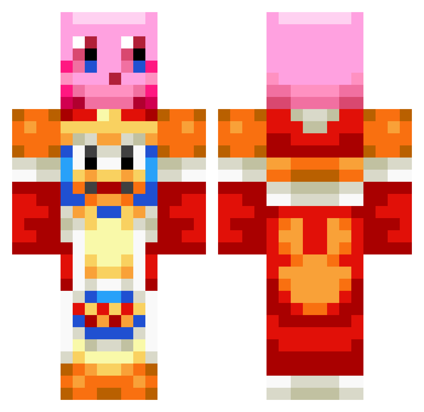 Predr0u Minecraft skin, front and back view