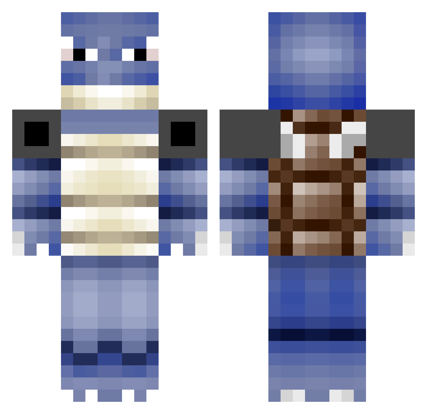 TrKeks Minecraft skin, front and back view