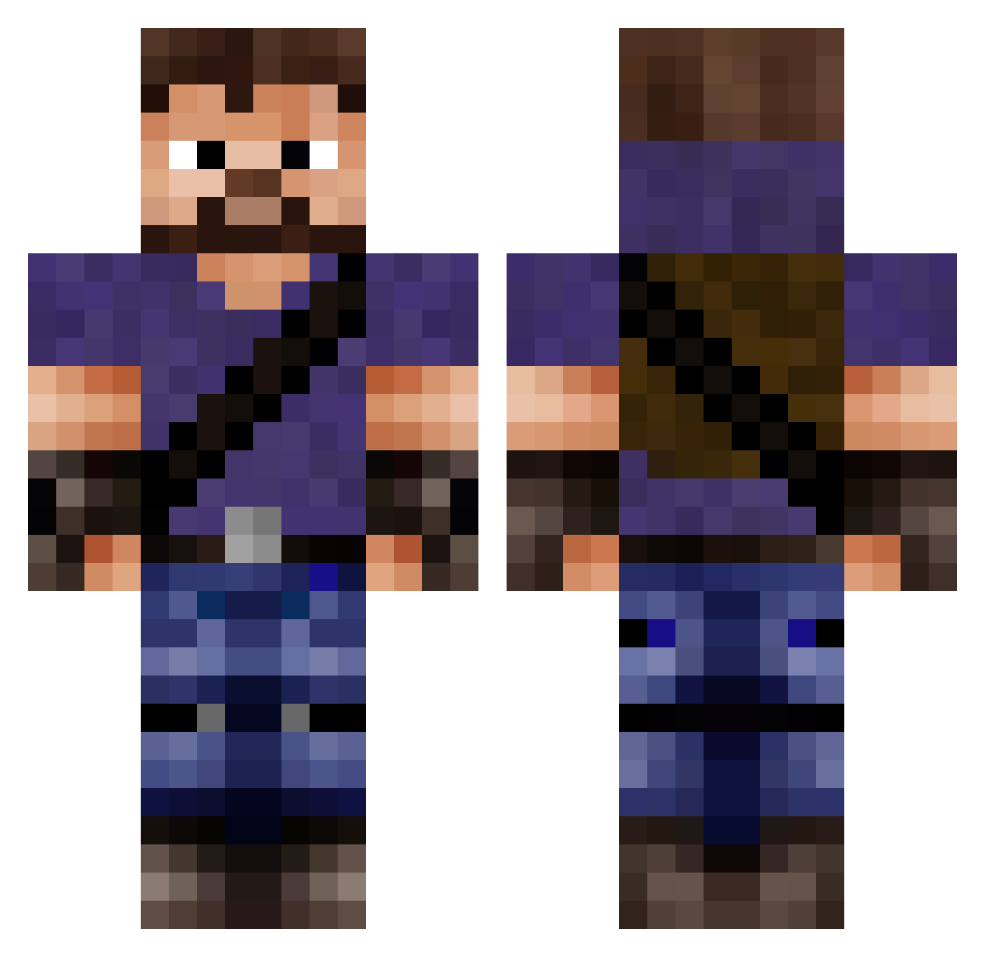 BarbSquirrel Minecraft skin, front and back view