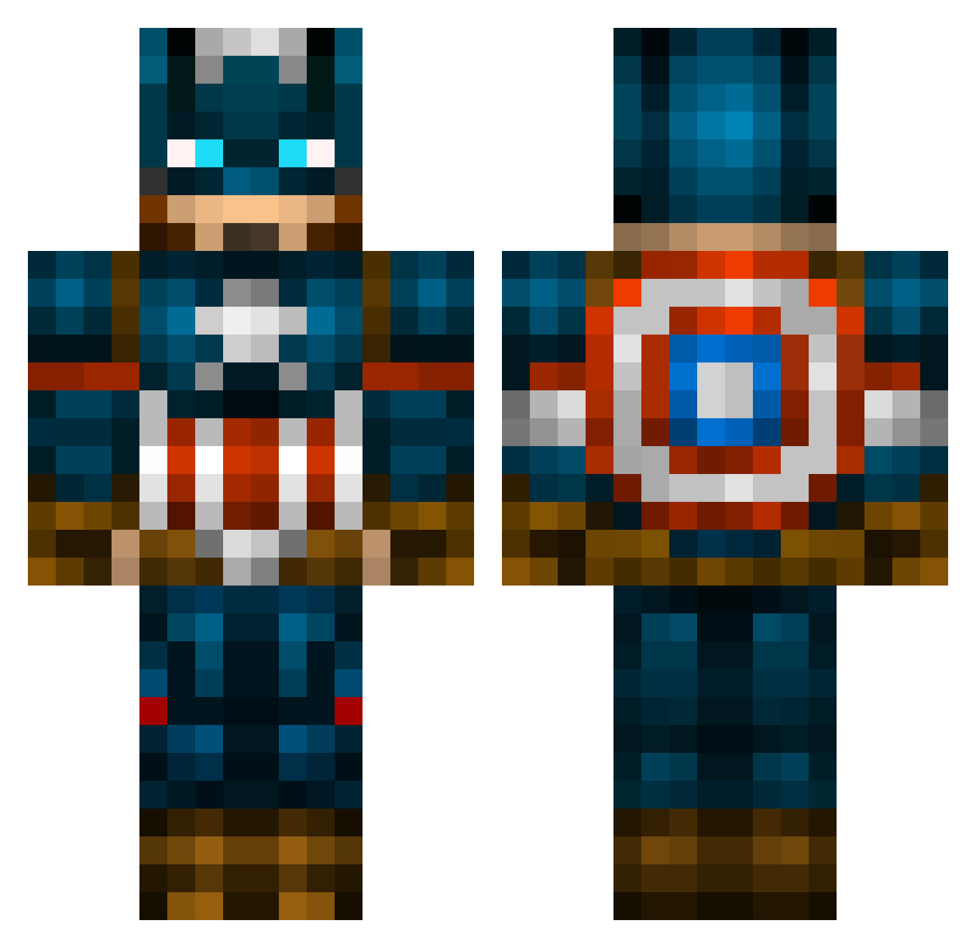 binwach Minecraft skin, front and back view
