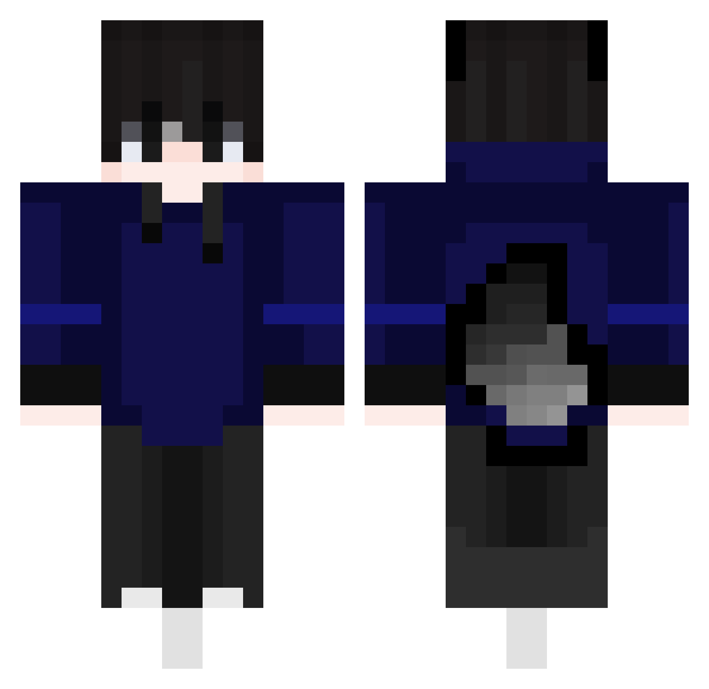 RayChuuh Minecraft skin, front and back view