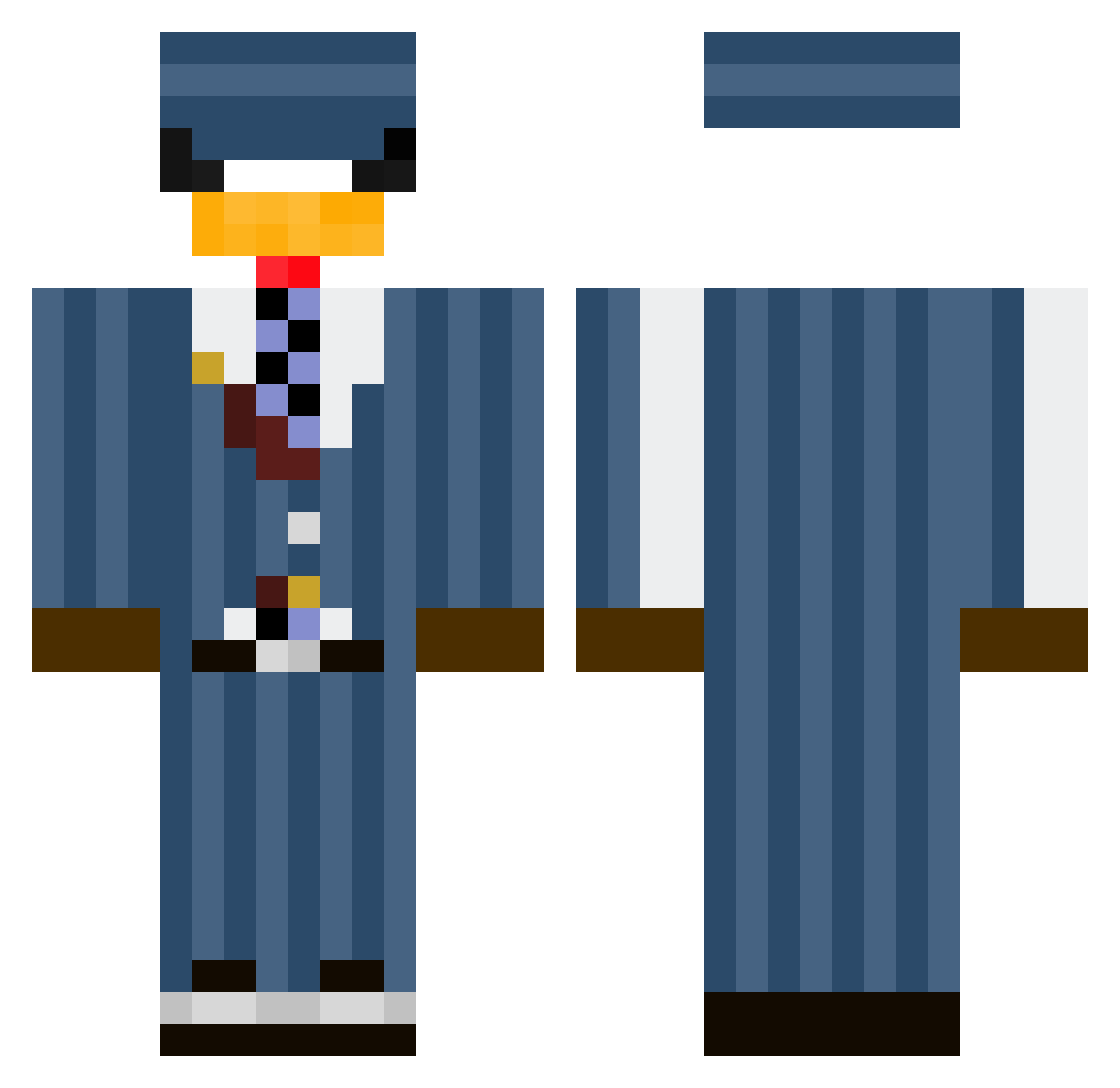 vvojti Minecraft skin, front and back view