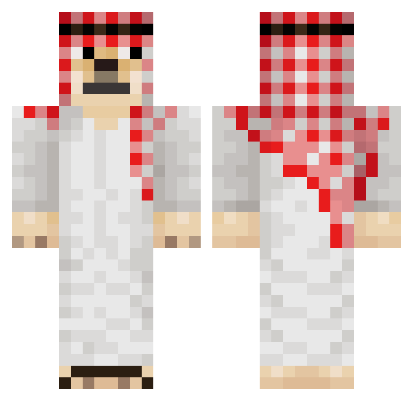 Microwade Minecraft skin, front and back view
