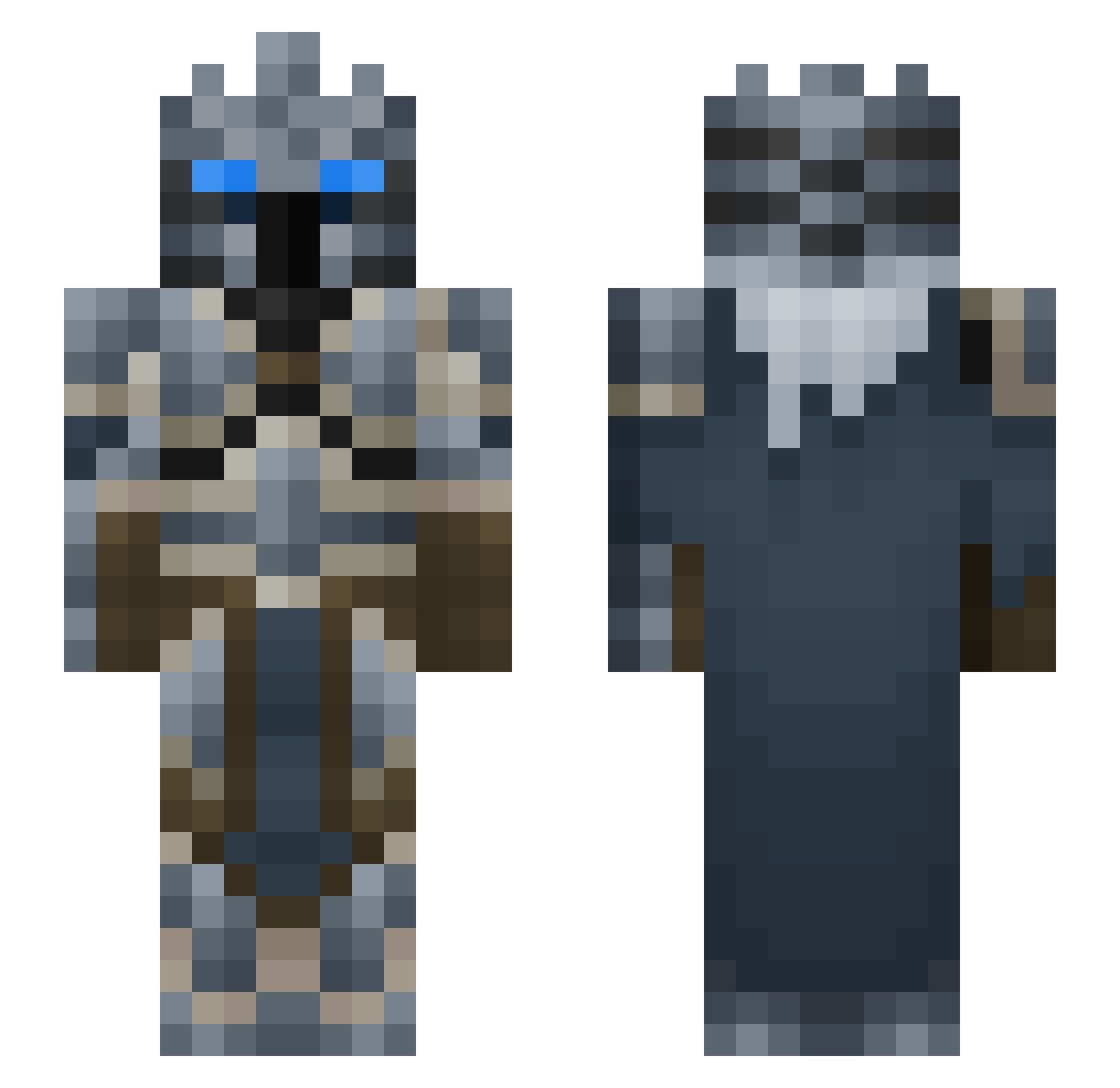 Jakedojo Minecraft skin, front and back view