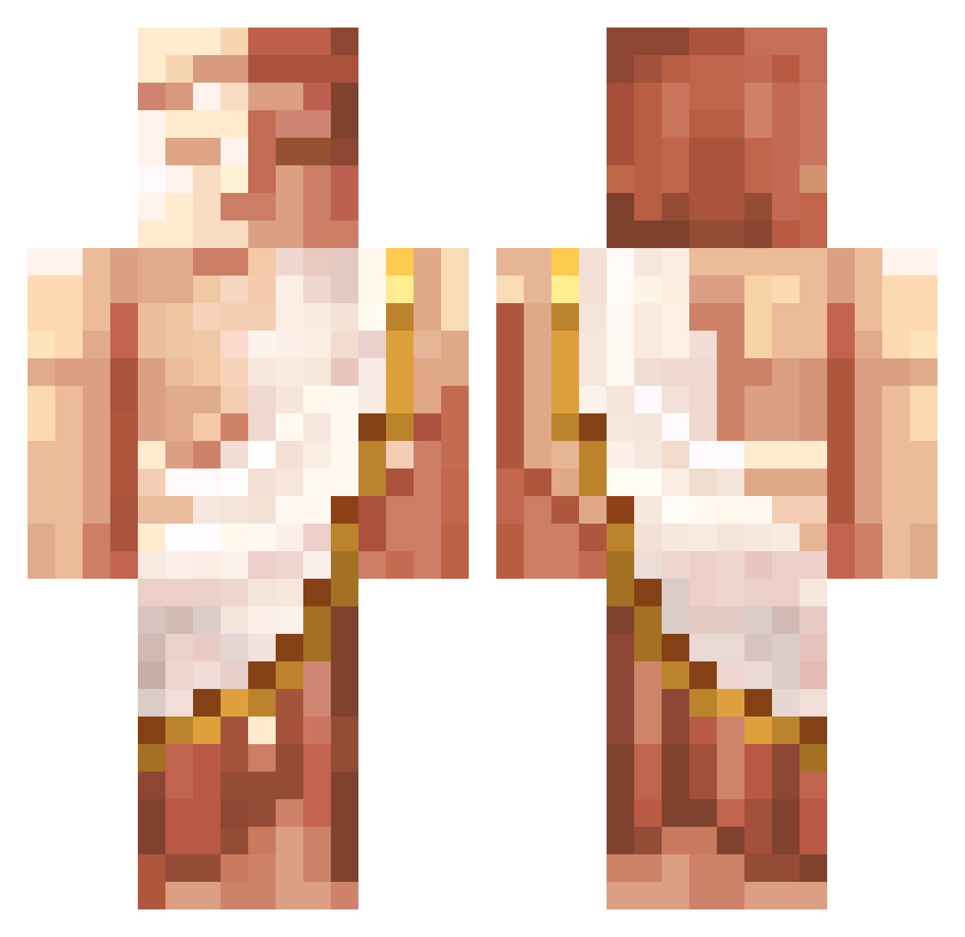 Luffynn Minecraft skin, front and back view