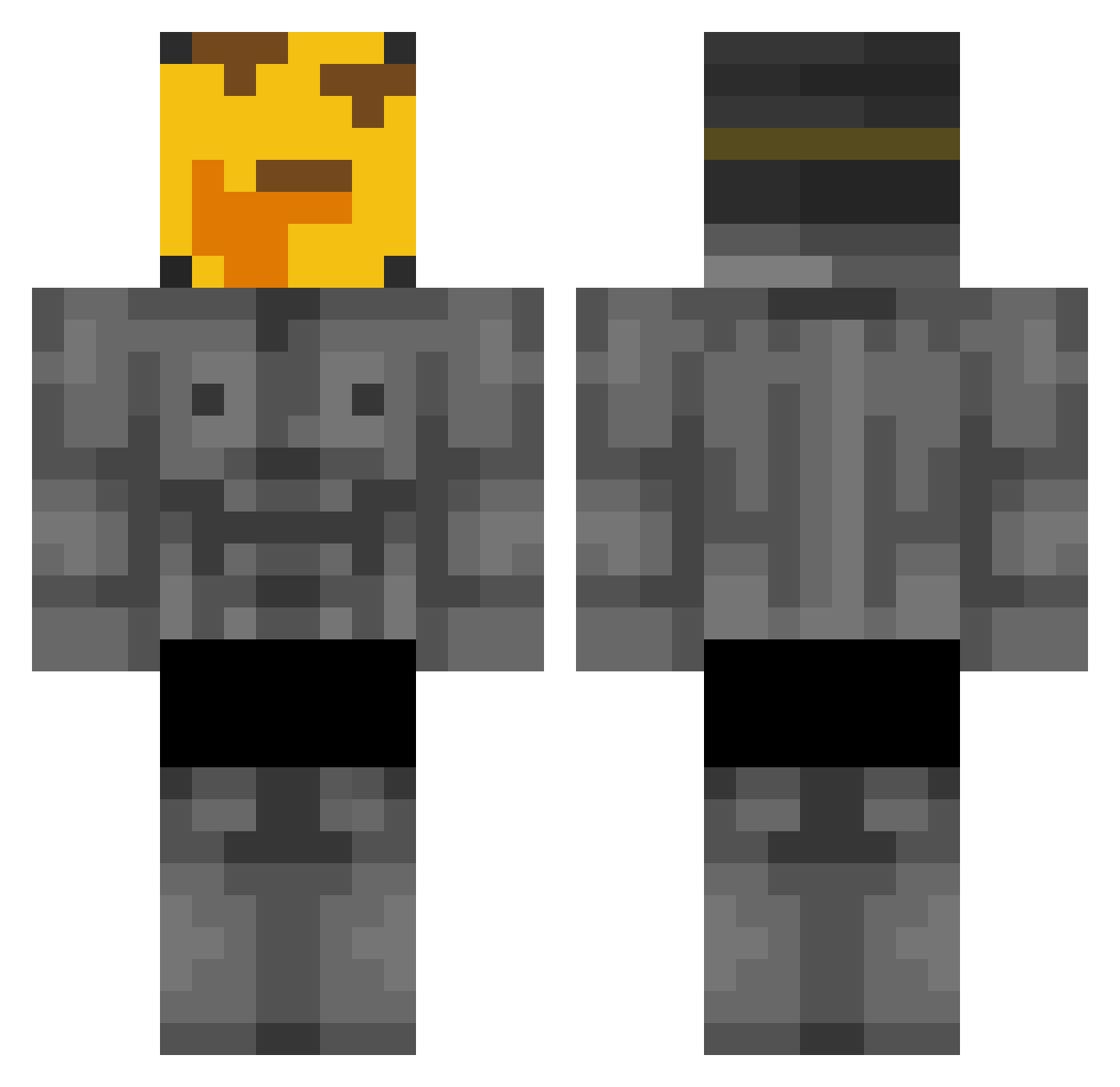 Excited_Jerry Minecraft skin, front and back view