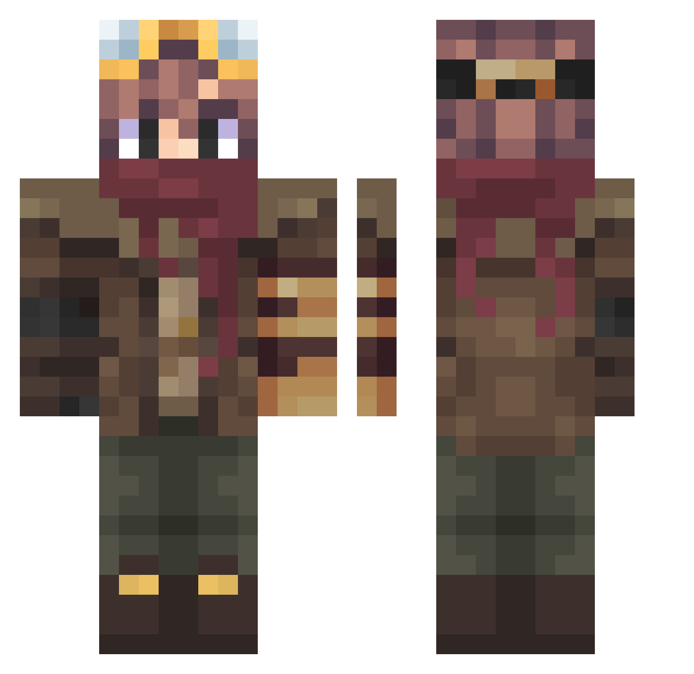 imvans Minecraft skin, front and back view