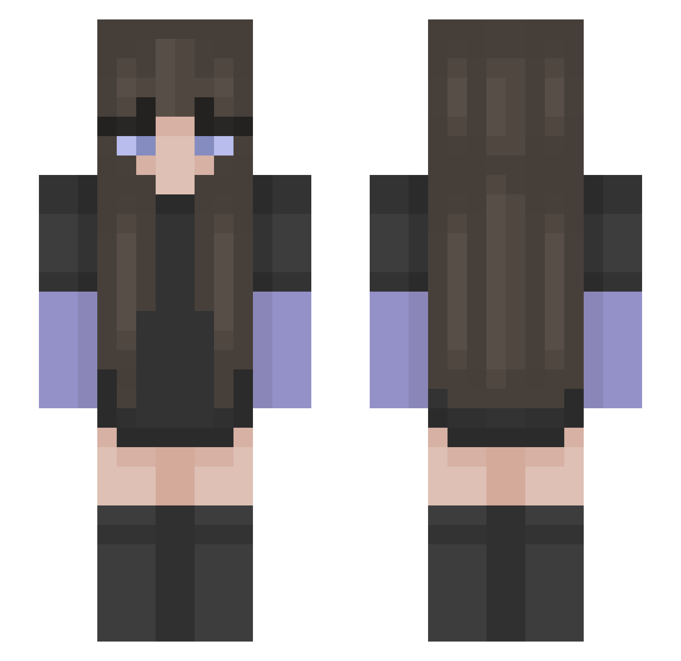jaelilynn_ Minecraft skin, front and back view