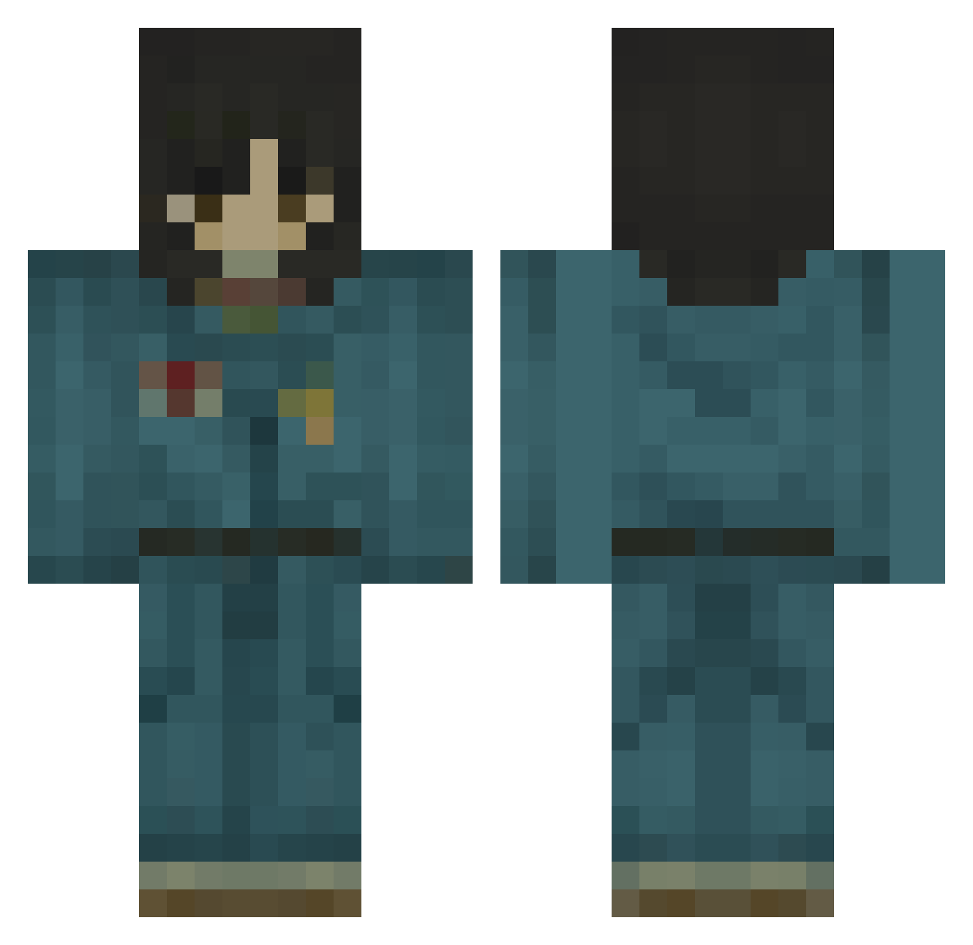 DisSavage Minecraft skin, front and back view