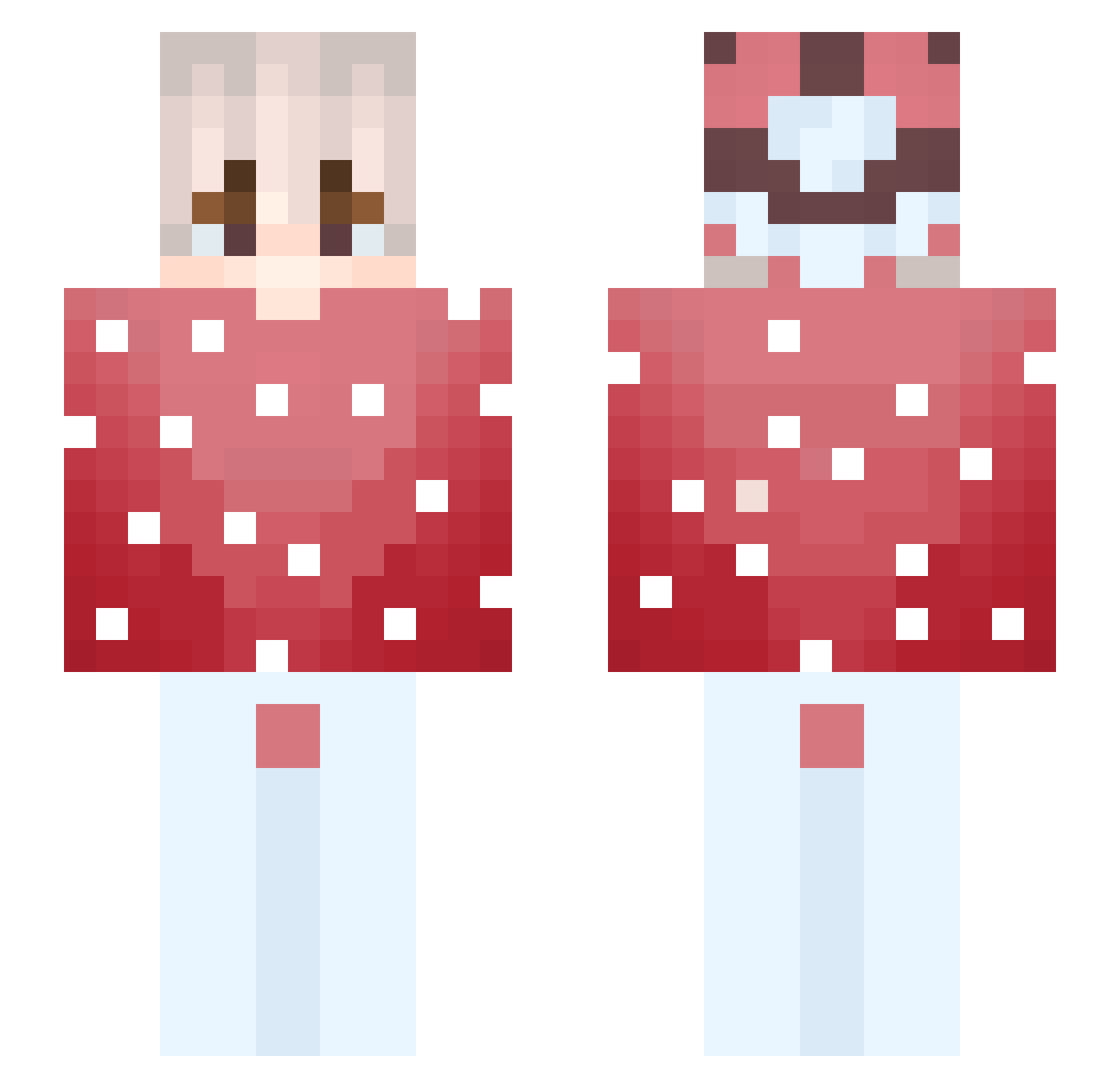 Brunili Minecraft skin, front and back view