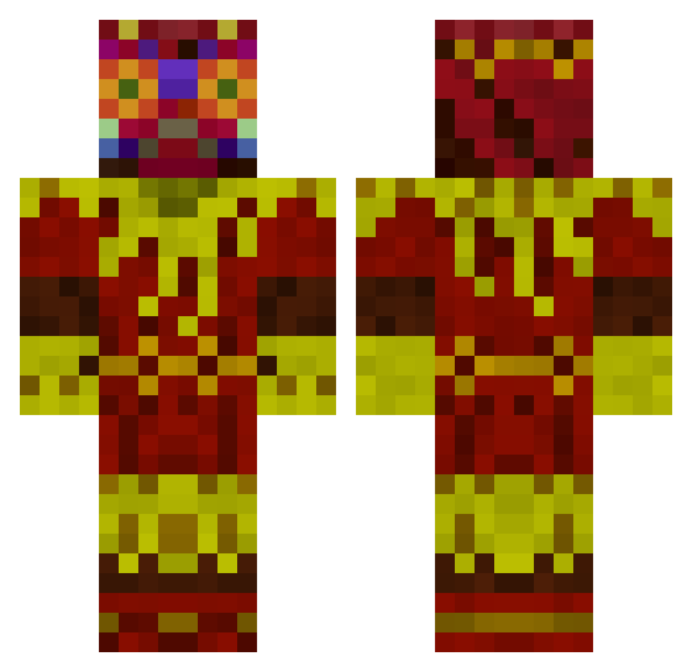 Veratrol Minecraft skin, front and back view