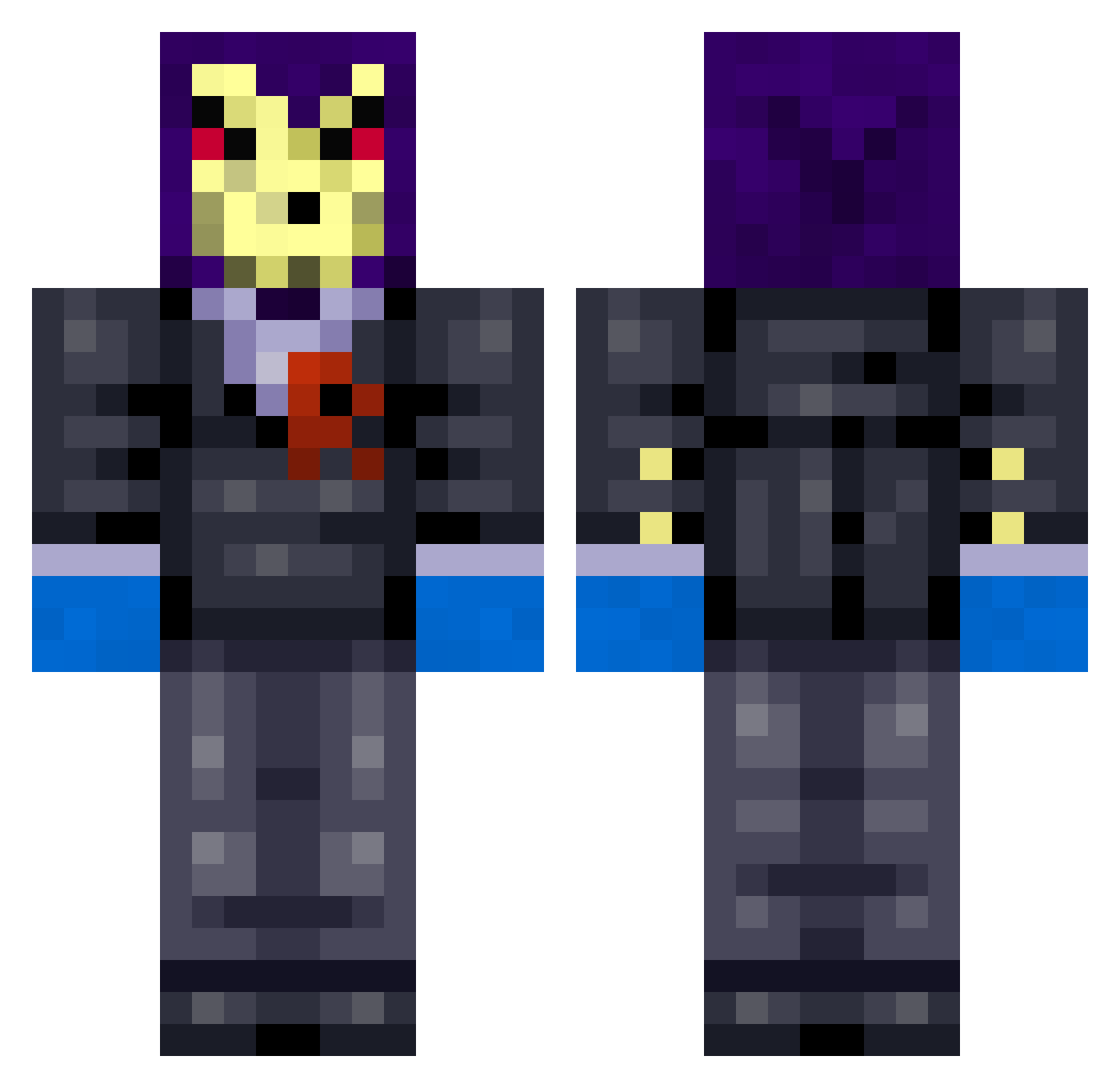 windixe Minecraft skin, front and back view