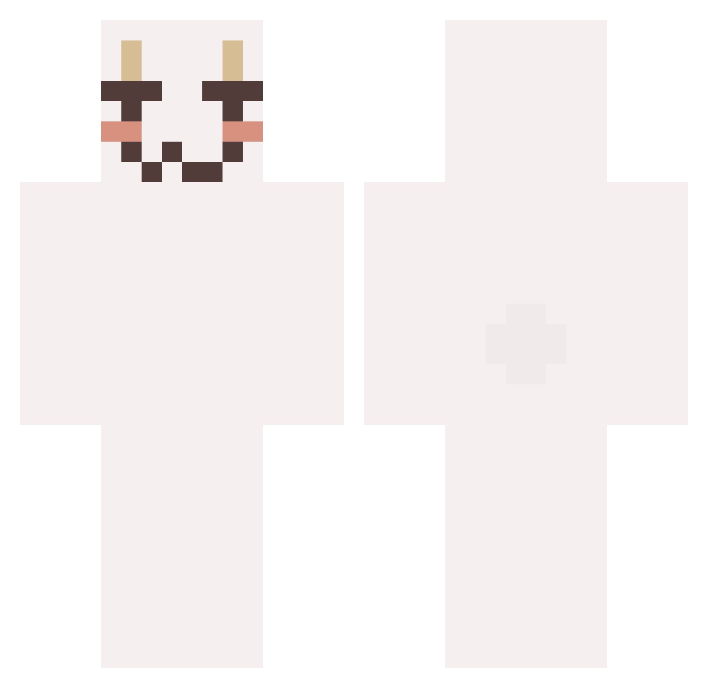 synthaxed Minecraft skin, front and back view