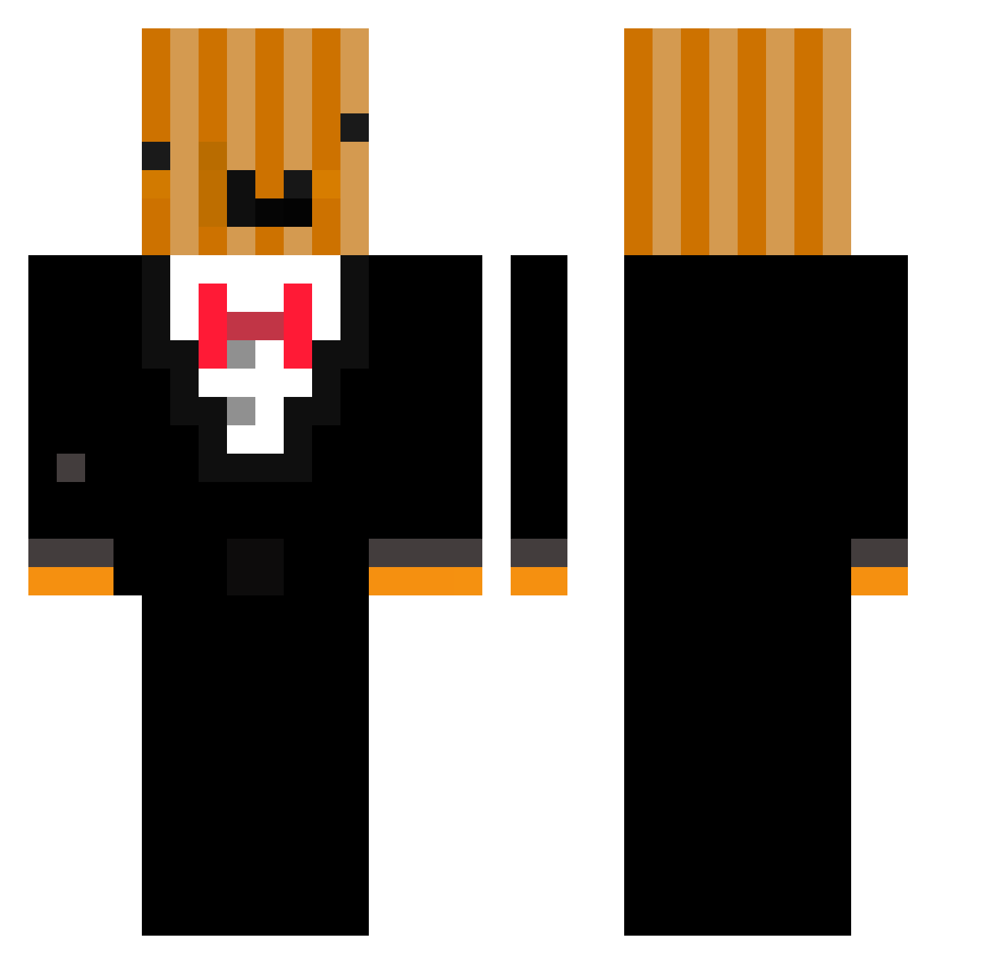 40framepersecond Minecraft skin, front and back view