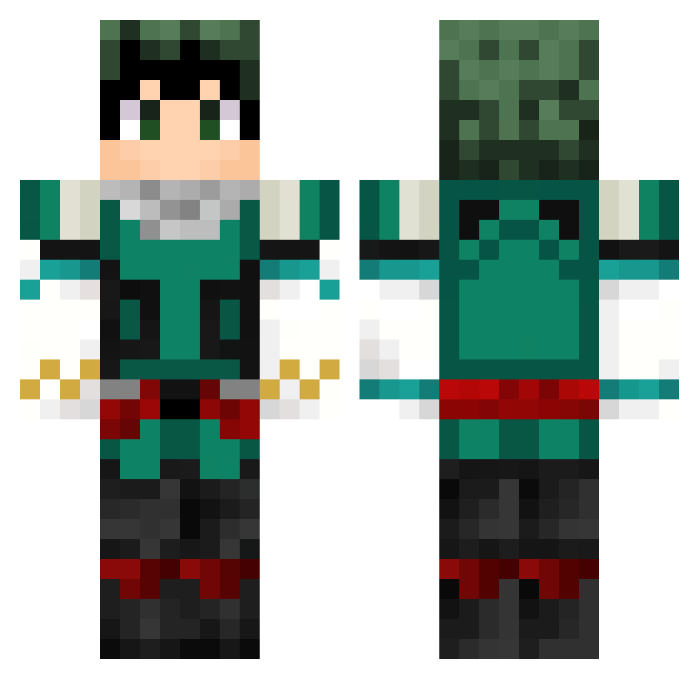 Bruhmania Minecraft skin, front and back view