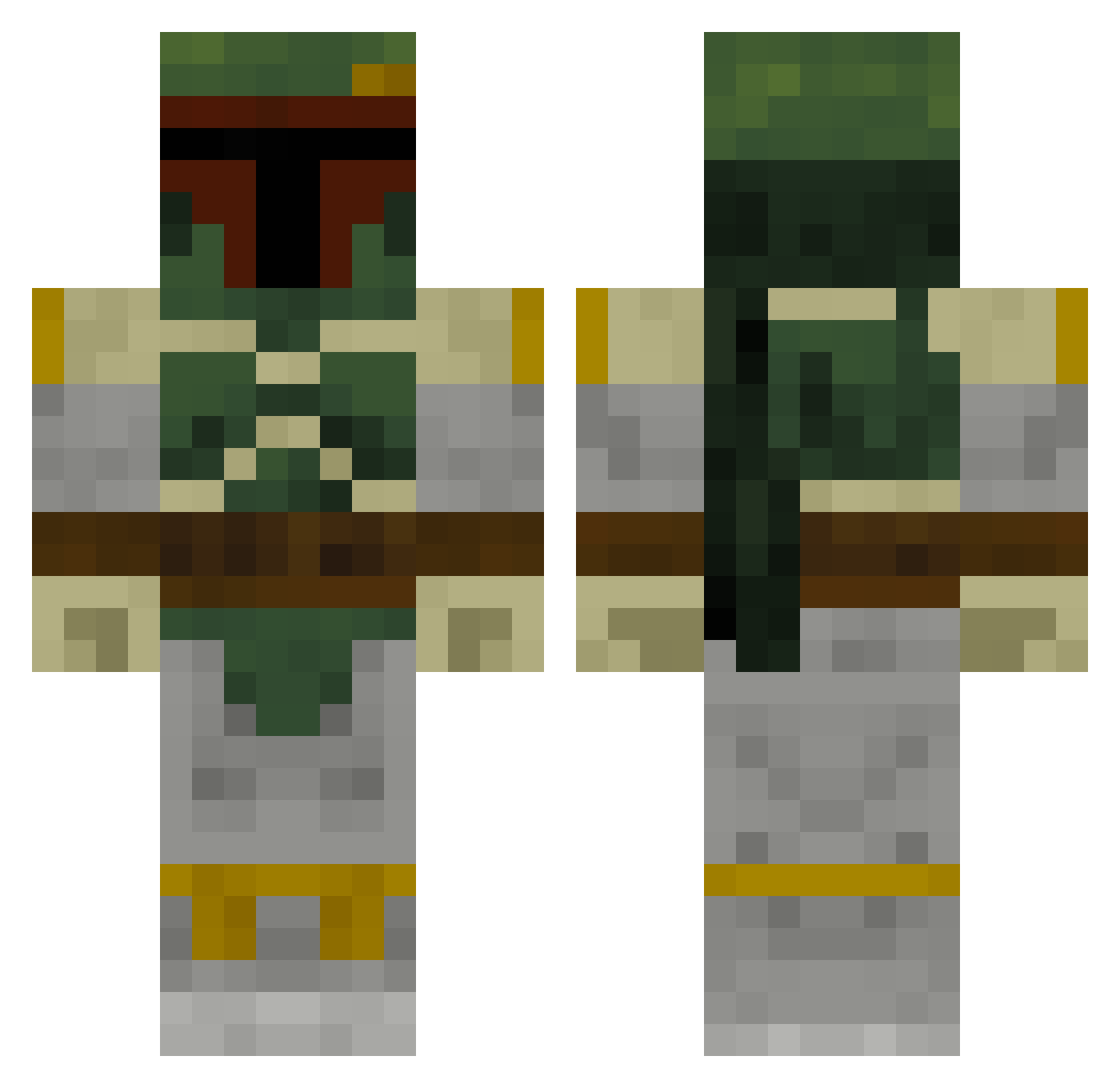 readybread Minecraft skin, front and back view