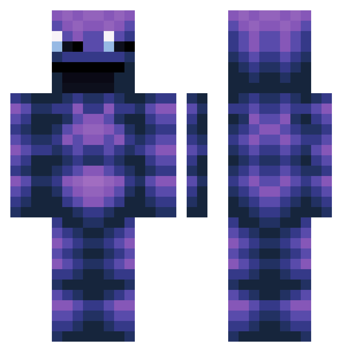 Schmedwa Minecraft skin, front and back view