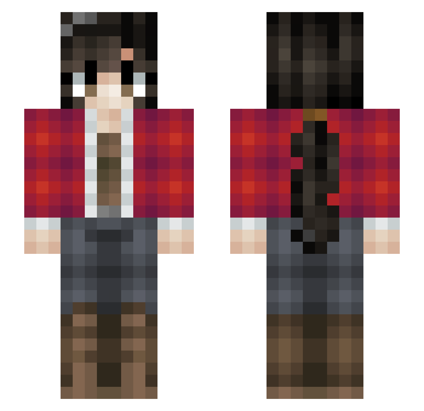 Lo00gacy Minecraft skin, front and back view