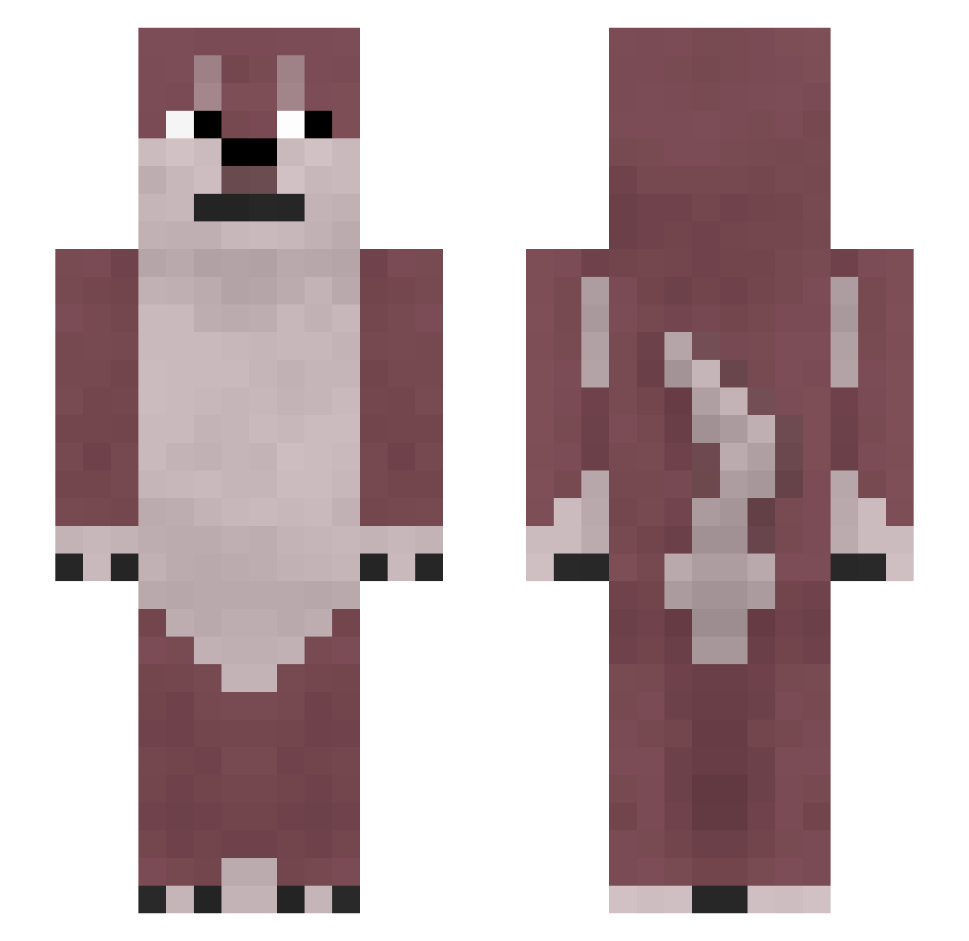 DaviCee Minecraft skin, front and back view