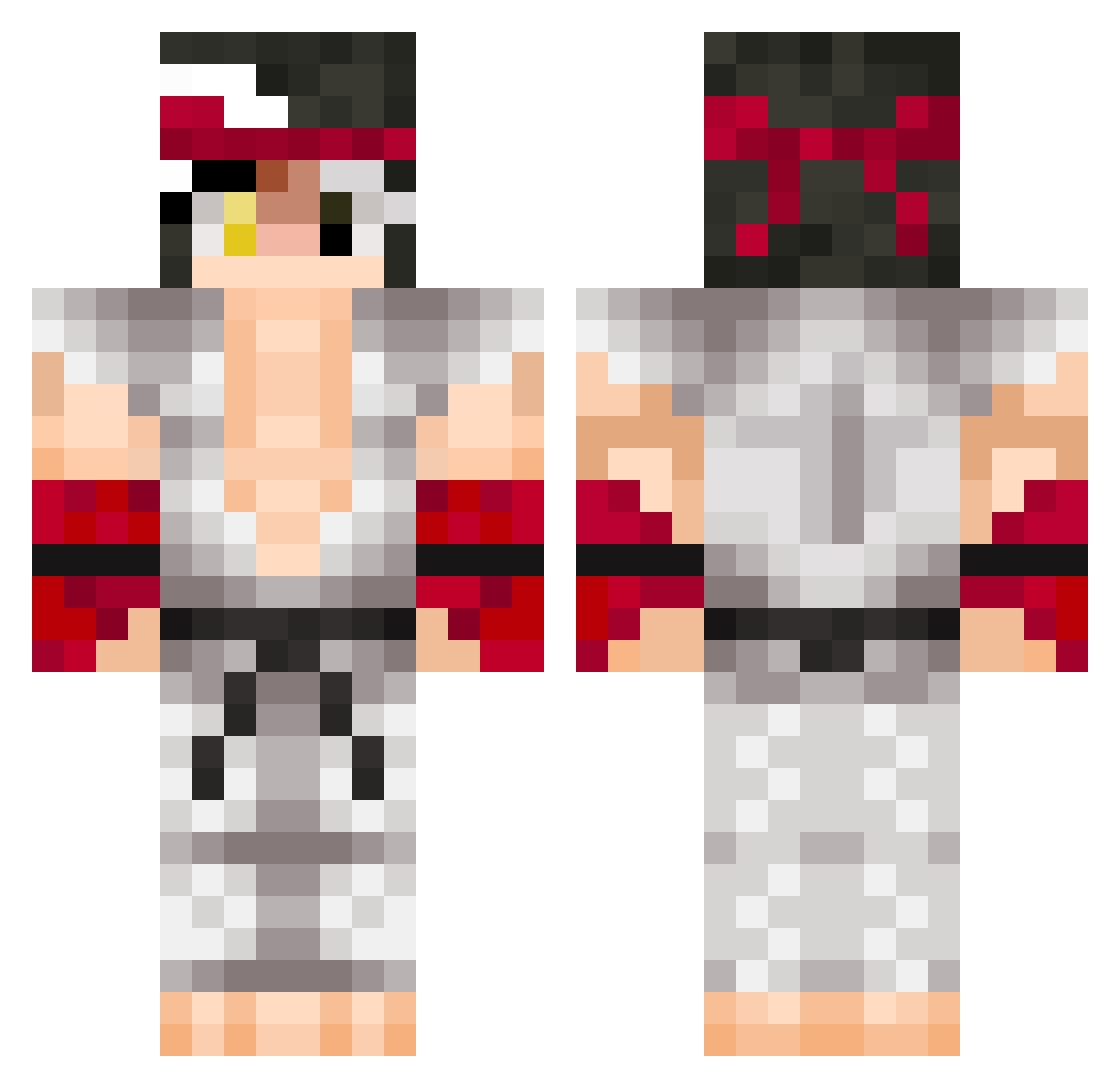 CapaMC Minecraft skin, front and back view