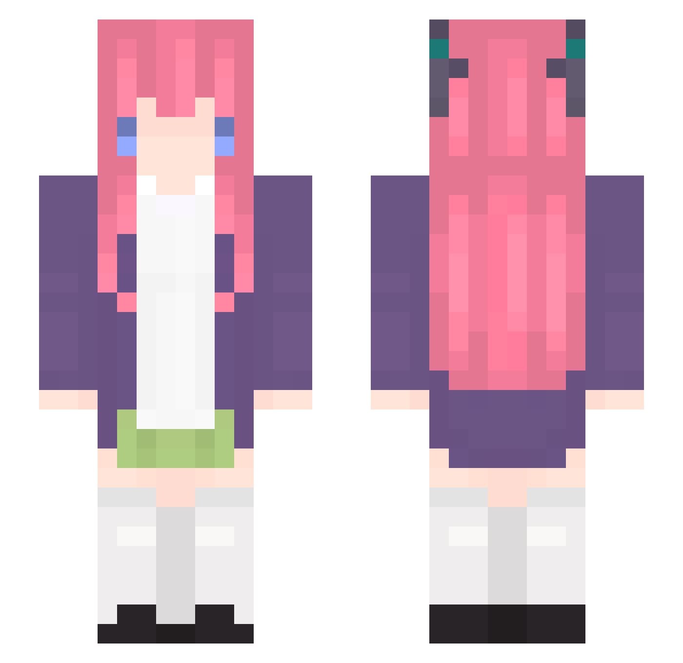 diaane Minecraft skin, front and back view