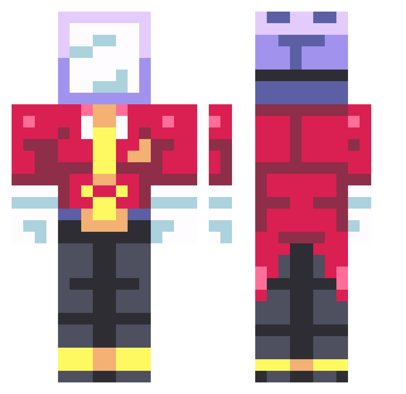 wilkolakmim Minecraft skin, front and back view