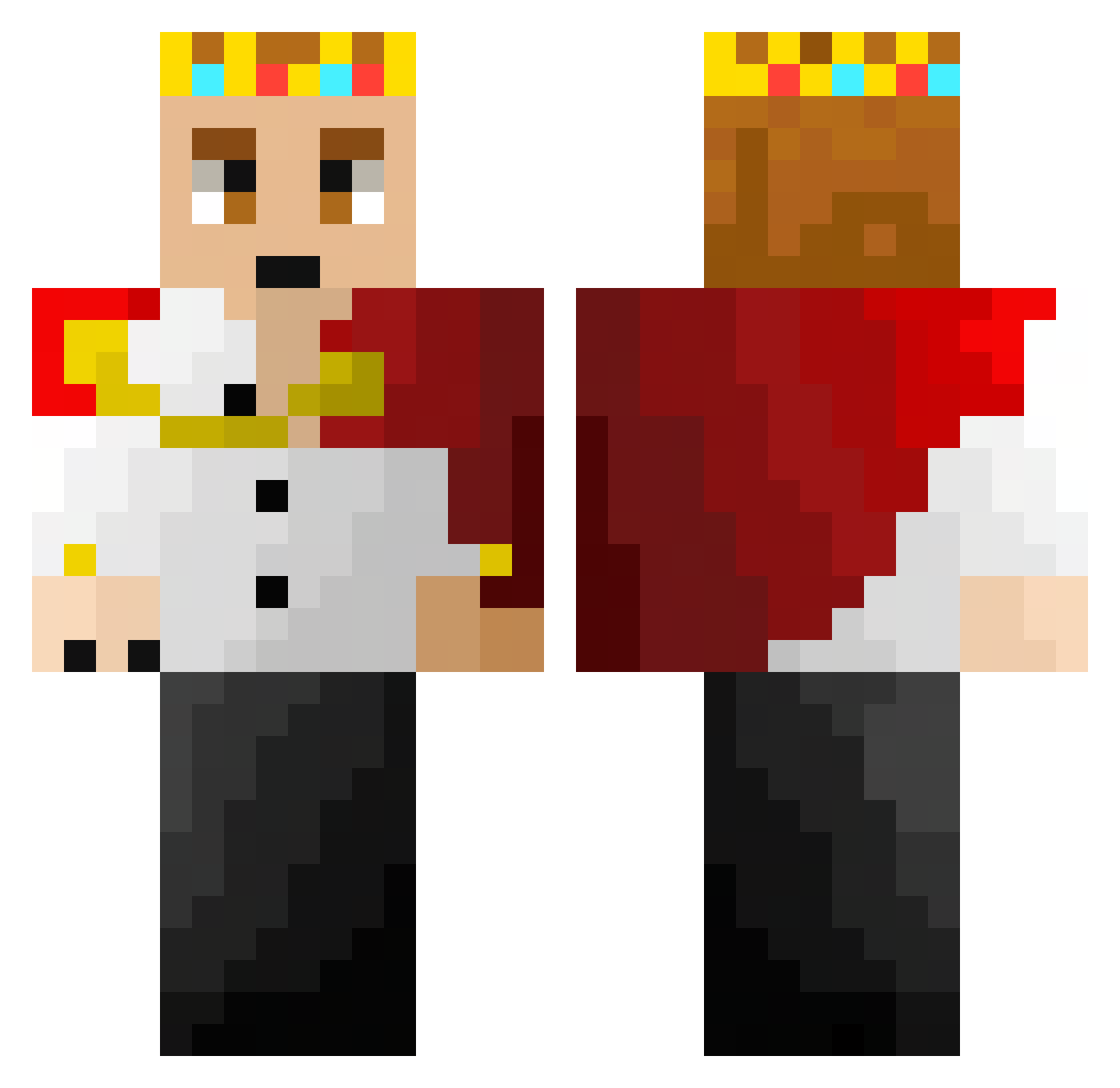 RlUJl Minecraft skin, front and back view
