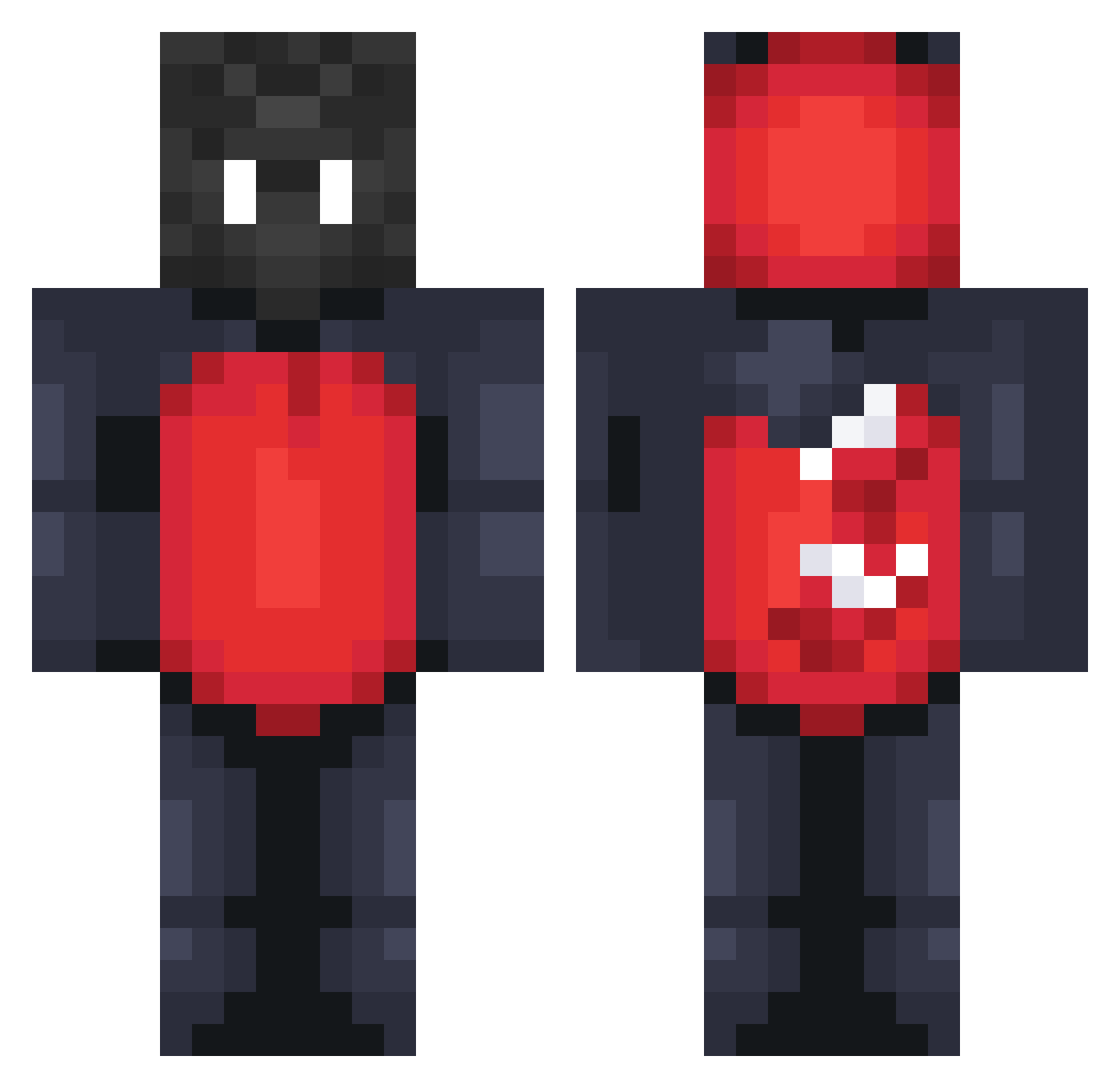 SeFirox Minecraft skin, front and back view