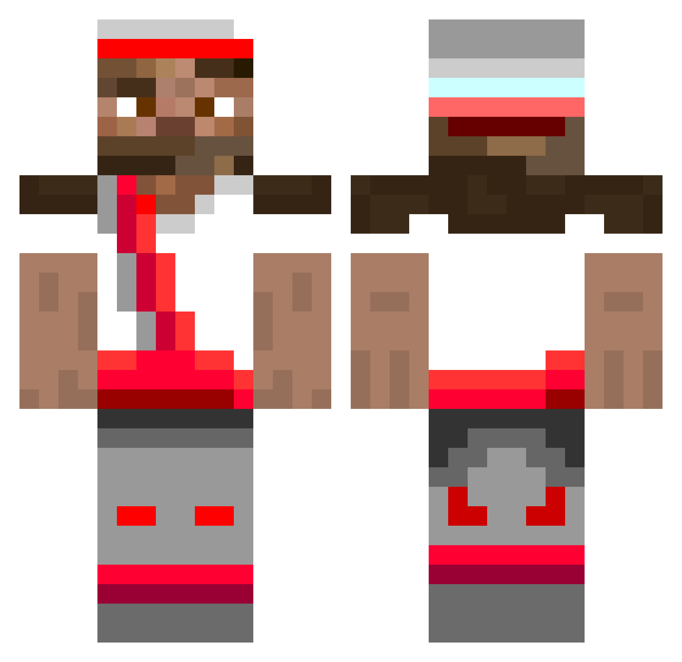 refund Minecraft skin, front and back view