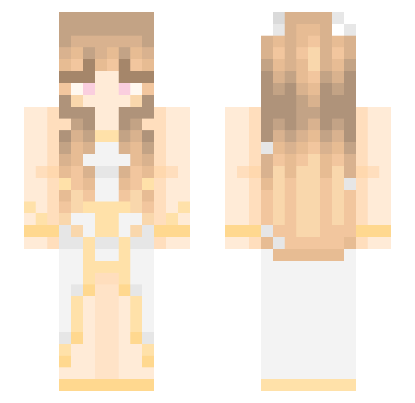 areyouevenlisten Minecraft skin, front and back view