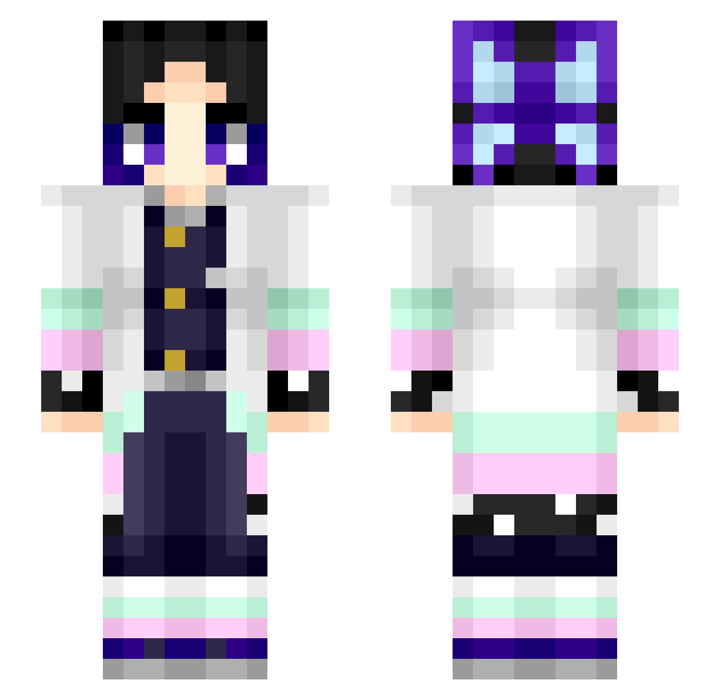 Maiyengiialiu123 Minecraft skin, front and back view