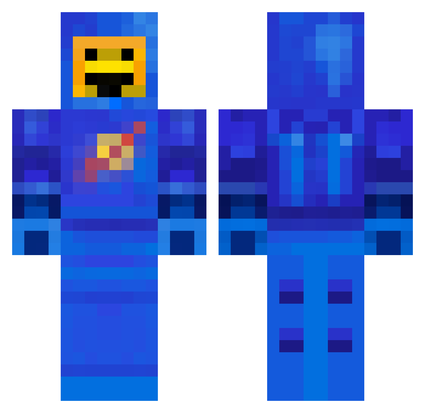 Strikes32 Minecraft skin, front and back view