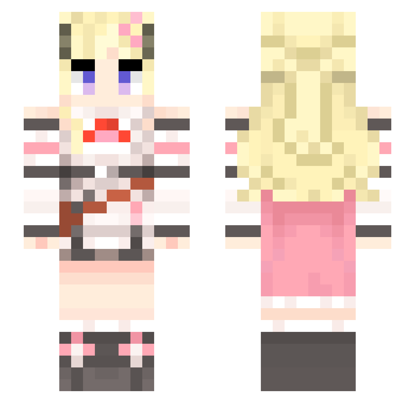 MingYan69 Minecraft skin, front and back view
