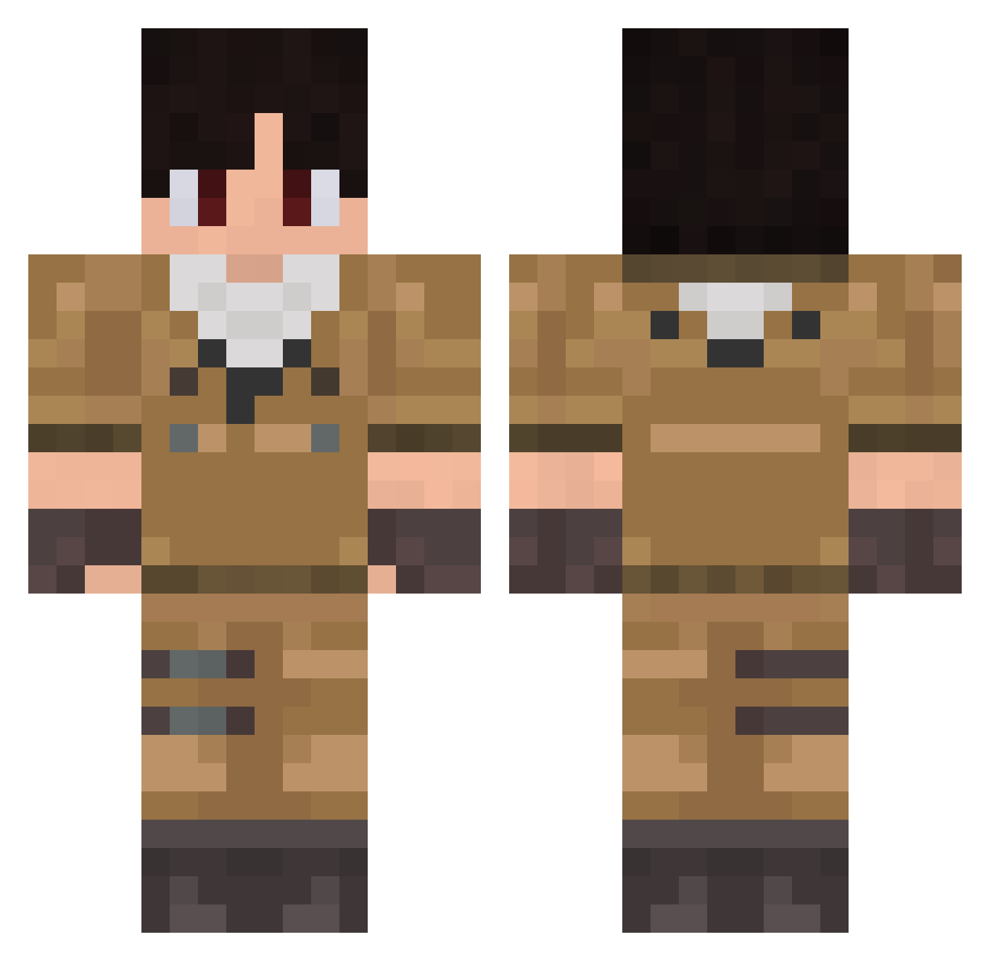 PrainS Minecraft skin, front and back view