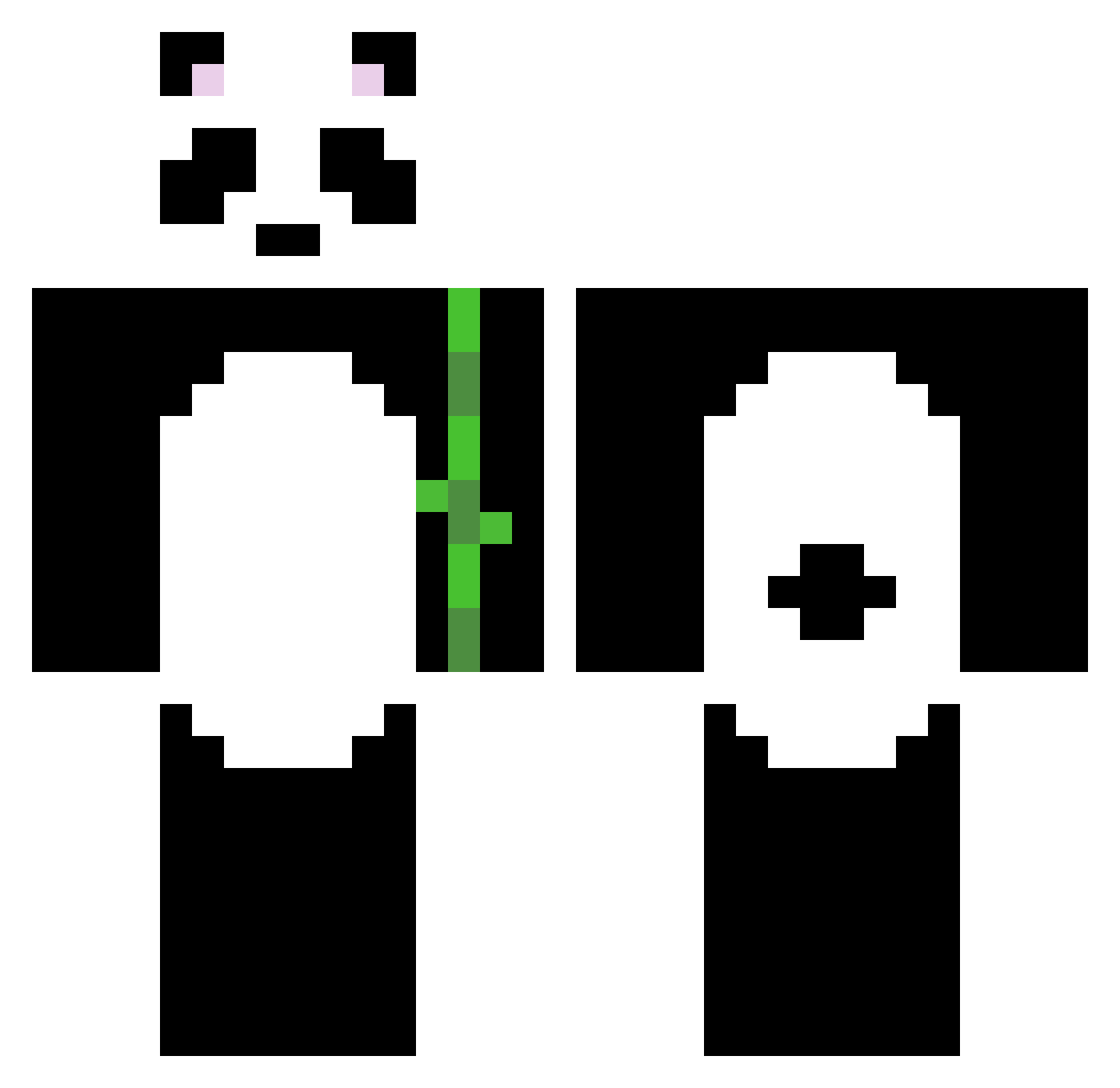Tonylynx Minecraft skin, front and back view