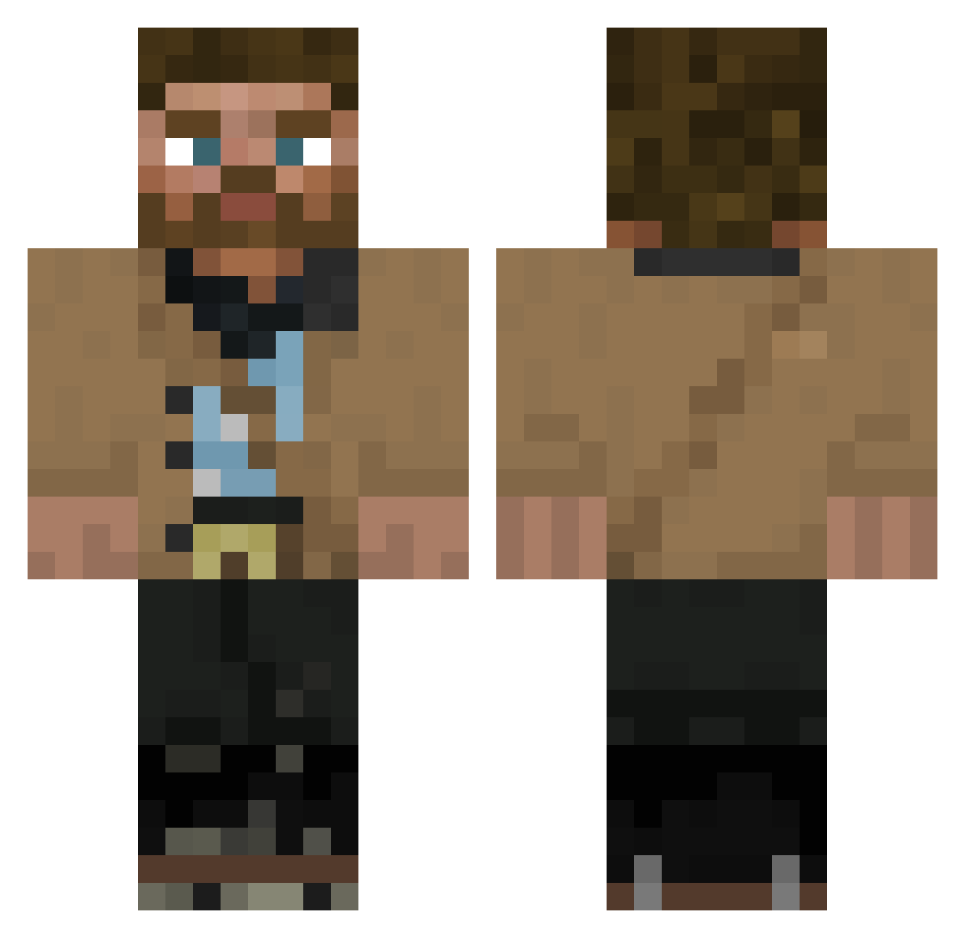 captainfox1201 Minecraft skin, front and back view