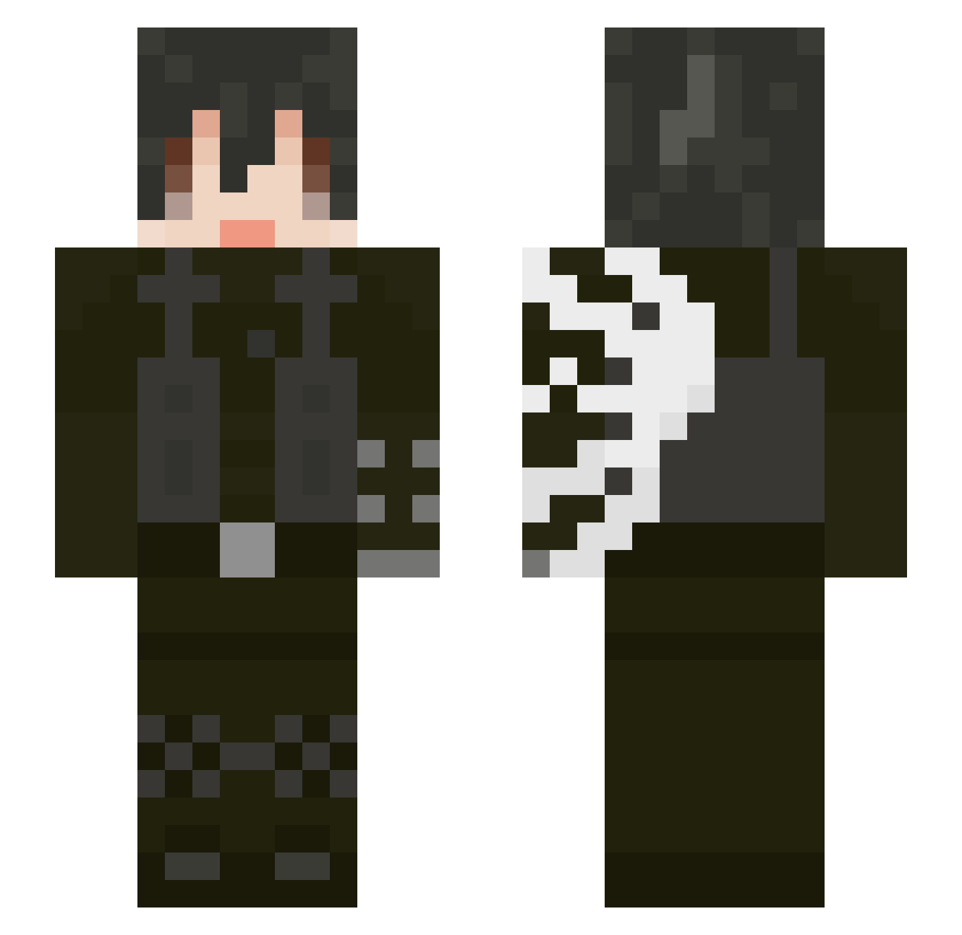 vlorrk Minecraft skin, front and back view