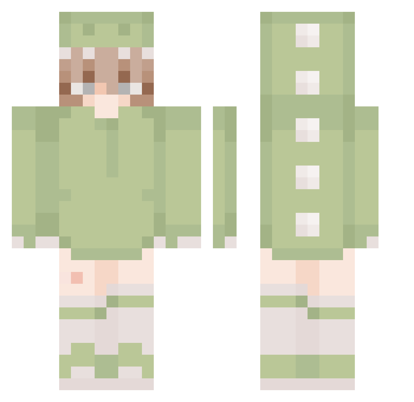 Creping Minecraft skin, front and back view