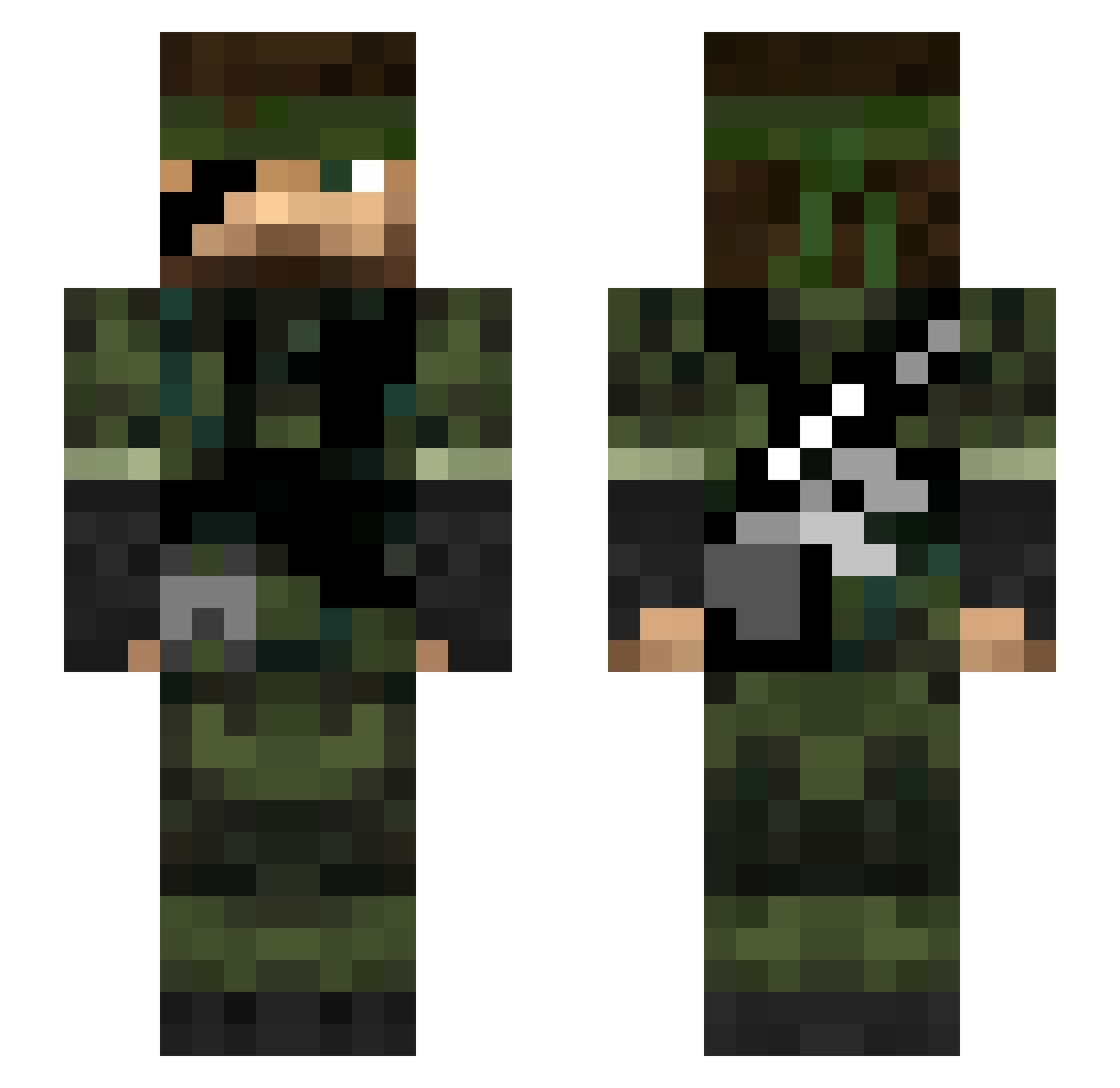 Repossessor Minecraft skin, front and back view