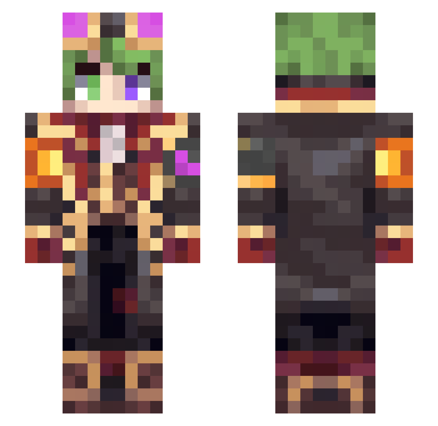 MikiWhy Minecraft skin, front and back view