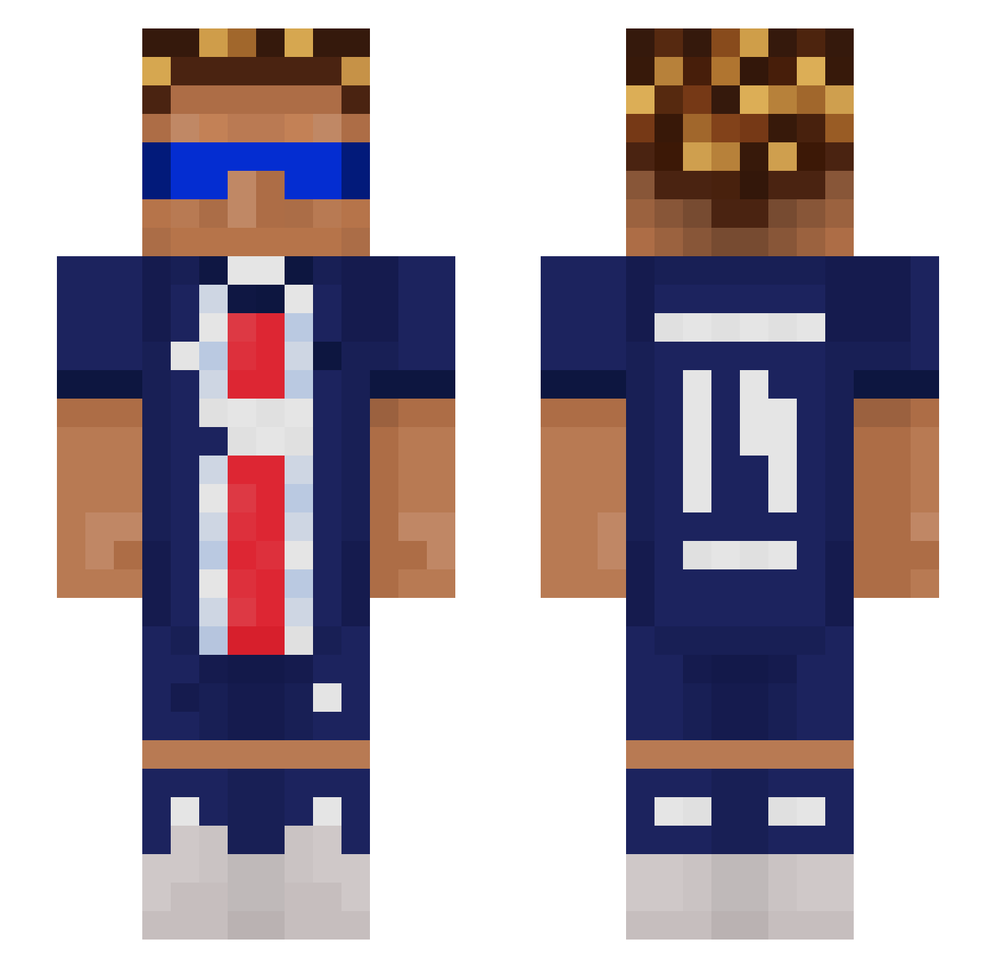 kitziXD Minecraft skin, front and back view