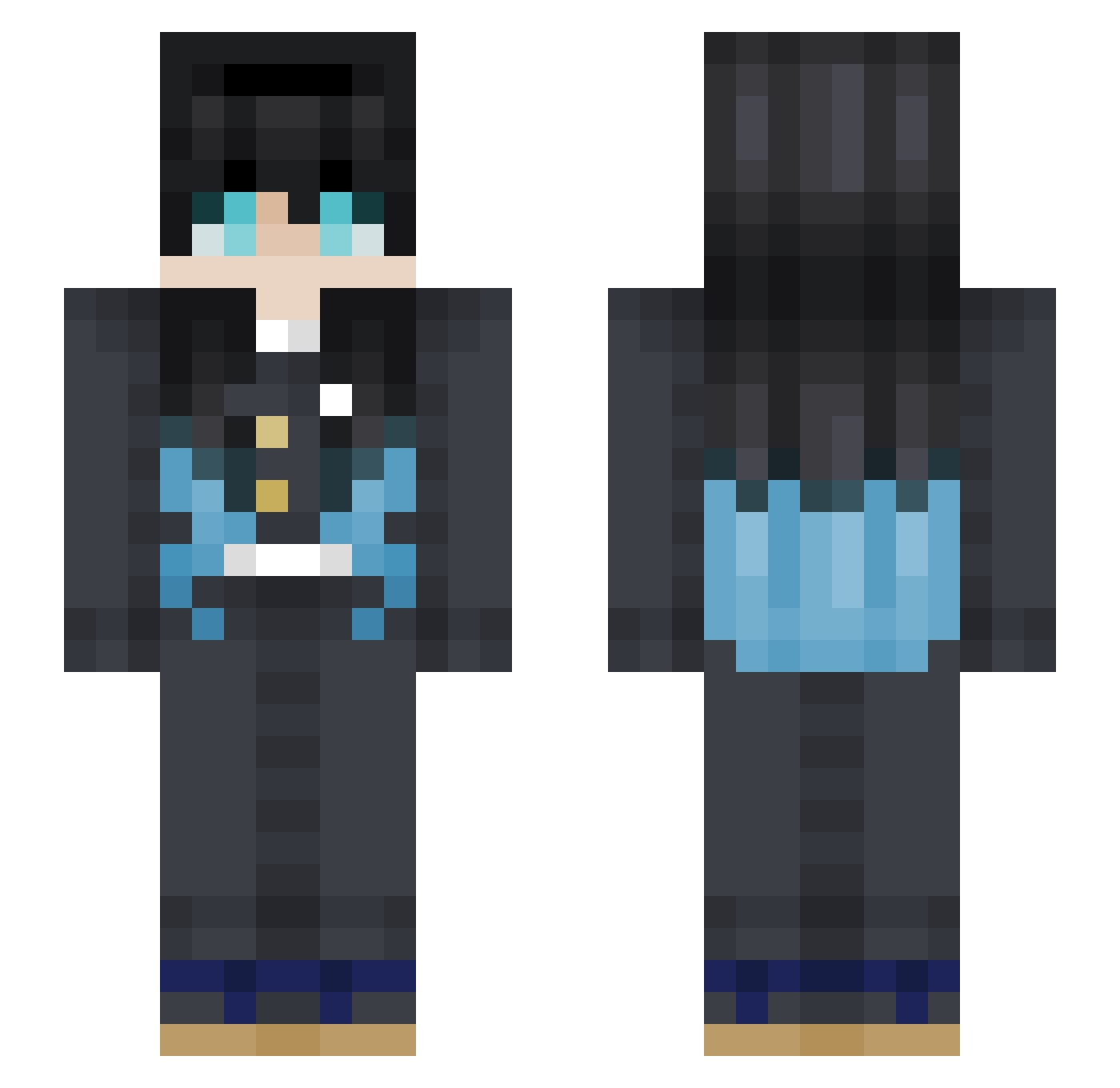 XxSlayerFx Minecraft skin, front and back view
