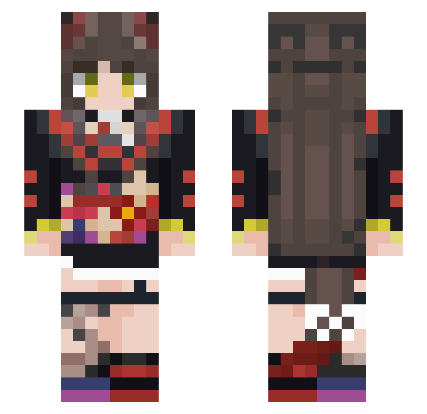 Jimmy90119 Minecraft skin, front and back view