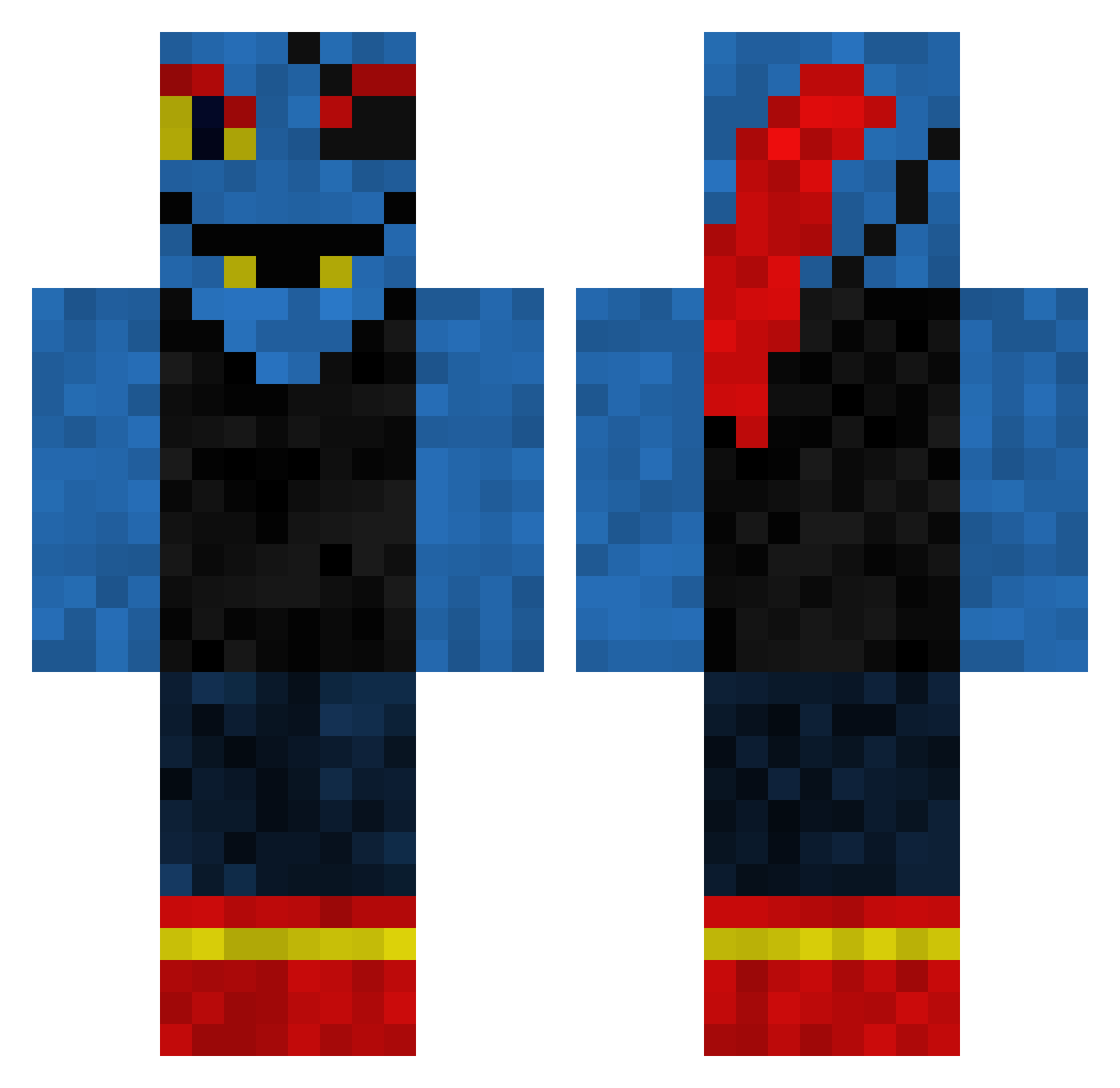 Stoncoldstonian Minecraft skin, front and back view