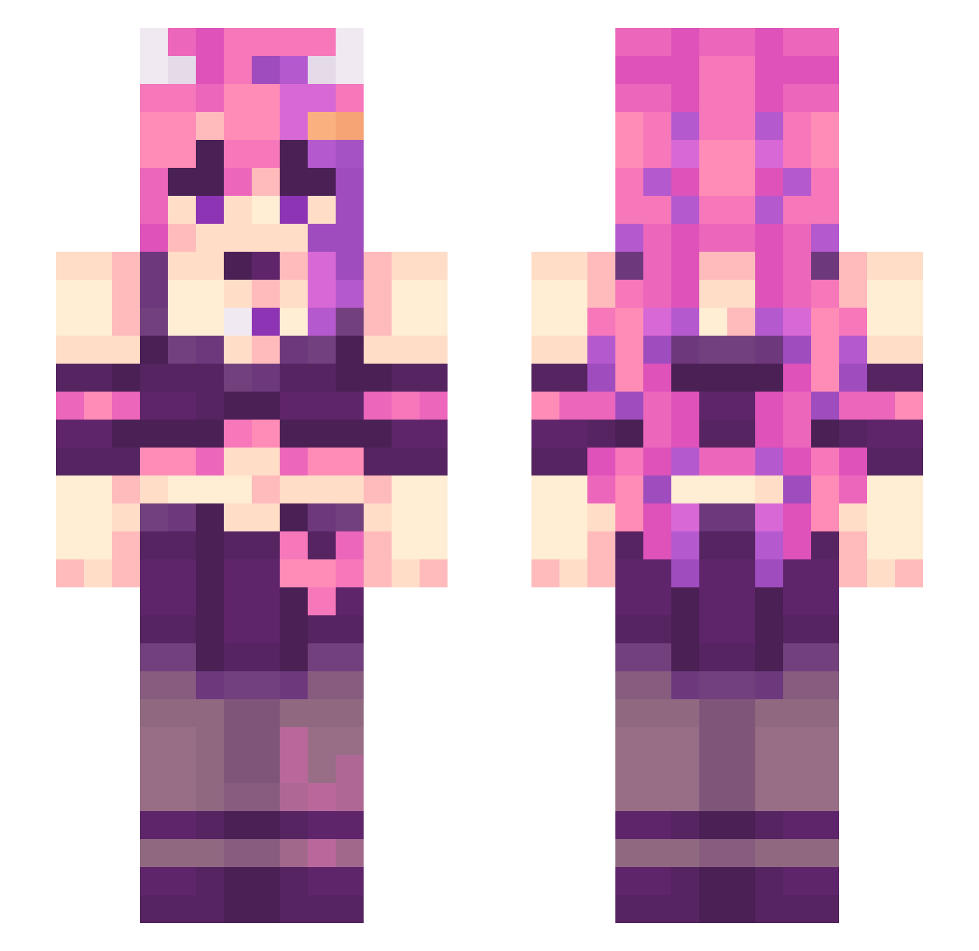 WalliBear67 Minecraft skin, front and back view